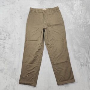 Vintage Natural Issue Pants‎ Mens 33x30 Brown Flat Front Chino Casual Office